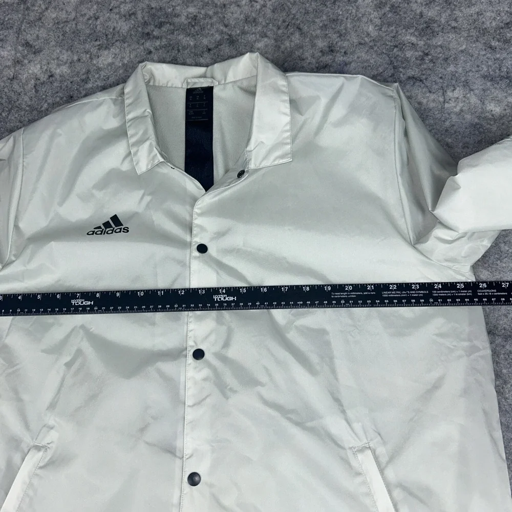 Adidas Tango Stadium Jacket Mens Size XL Ash Silver Soccer Button Up Windbreaker
